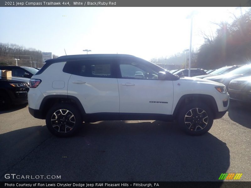 White / Black/Ruby Red 2021 Jeep Compass Trailhawk 4x4