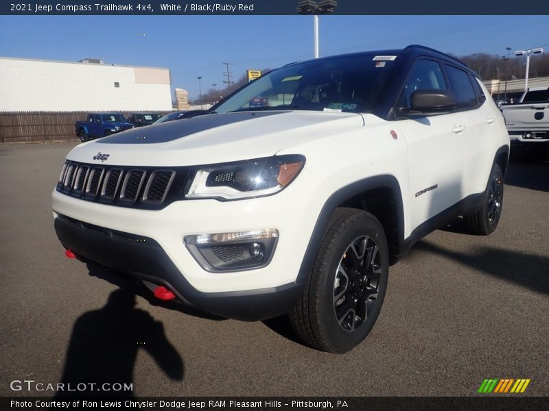 White / Black/Ruby Red 2021 Jeep Compass Trailhawk 4x4