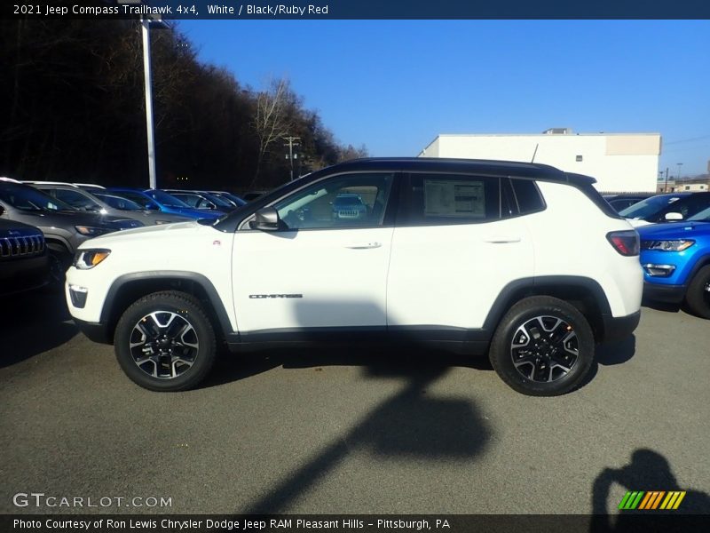 White / Black/Ruby Red 2021 Jeep Compass Trailhawk 4x4