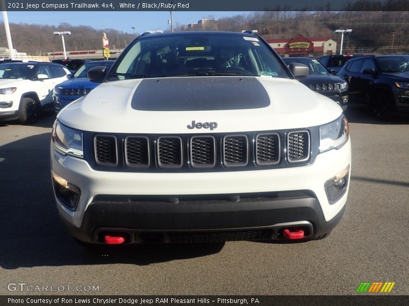 White / Black/Ruby Red 2021 Jeep Compass Trailhawk 4x4
