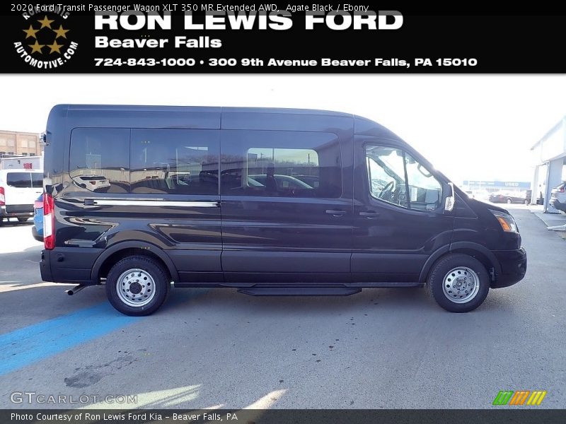 Agate Black / Ebony 2020 Ford Transit Passenger Wagon XLT 350 MR Extended AWD
