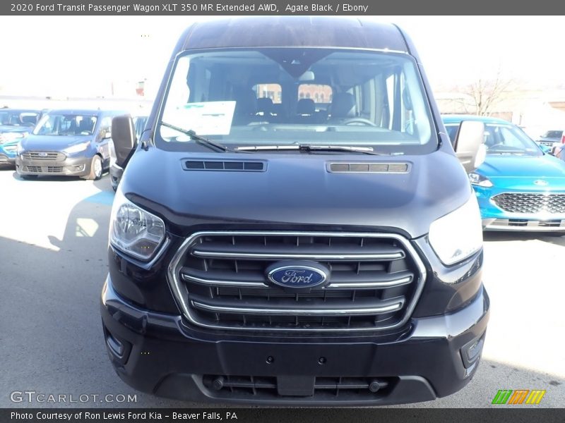 Agate Black / Ebony 2020 Ford Transit Passenger Wagon XLT 350 MR Extended AWD