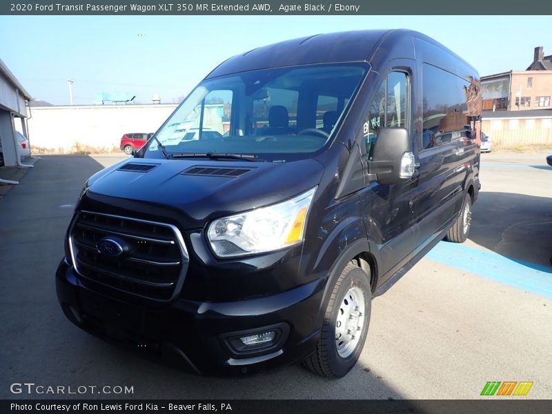 Agate Black / Ebony 2020 Ford Transit Passenger Wagon XLT 350 MR Extended AWD
