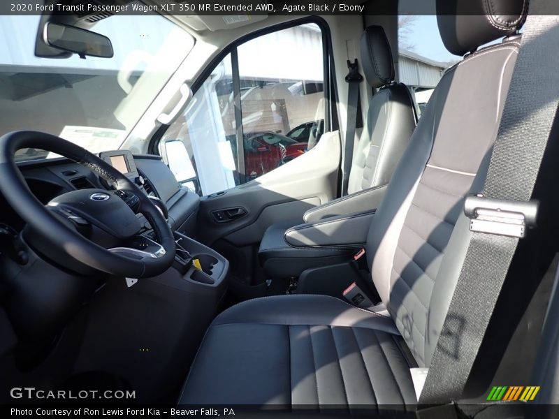 Agate Black / Ebony 2020 Ford Transit Passenger Wagon XLT 350 MR Extended AWD