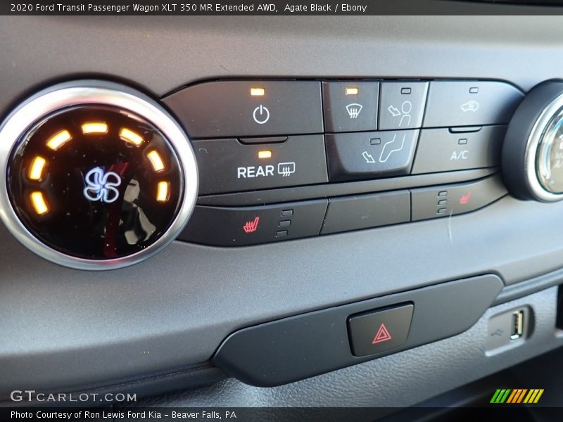 Agate Black / Ebony 2020 Ford Transit Passenger Wagon XLT 350 MR Extended AWD