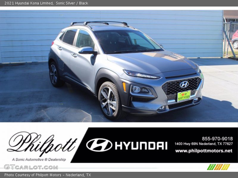 Sonic Silver / Black 2021 Hyundai Kona Limited