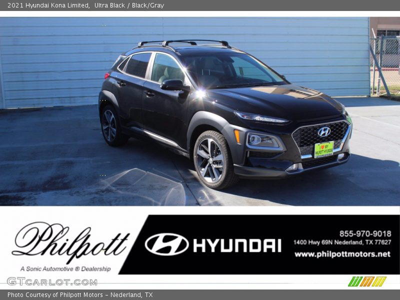Ultra Black / Black/Gray 2021 Hyundai Kona Limited