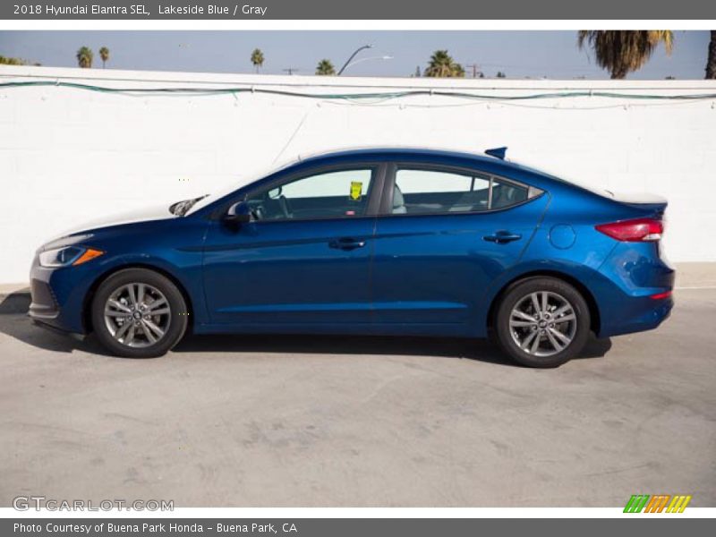 Lakeside Blue / Gray 2018 Hyundai Elantra SEL