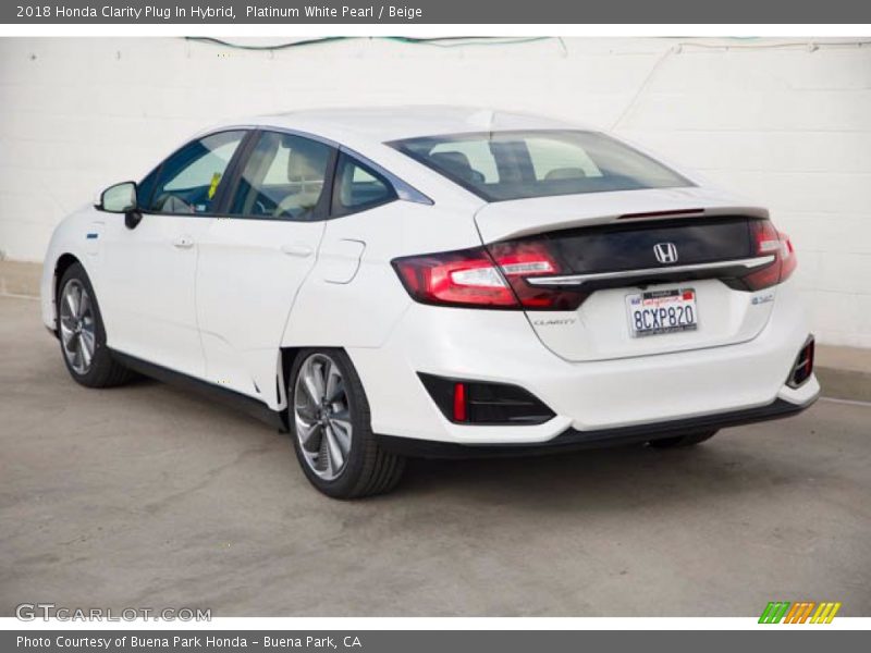 Platinum White Pearl / Beige 2018 Honda Clarity Plug In Hybrid