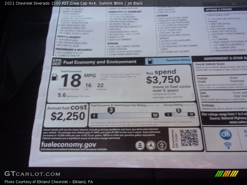 Summit White / Jet Black 2021 Chevrolet Silverado 1500 RST Crew Cab 4x4