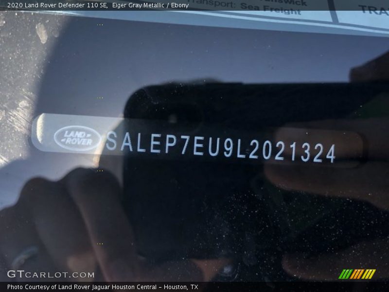 Eiger Gray Metallic / Ebony 2020 Land Rover Defender 110 SE