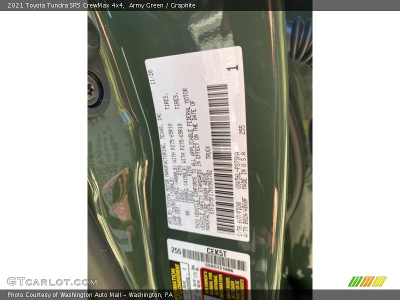 Army Green / Graphite 2021 Toyota Tundra SR5 CrewMax 4x4