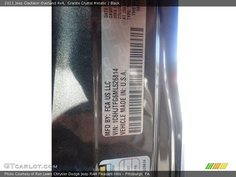 Granite Crystal Metallic / Black 2021 Jeep Gladiator Overland 4x4