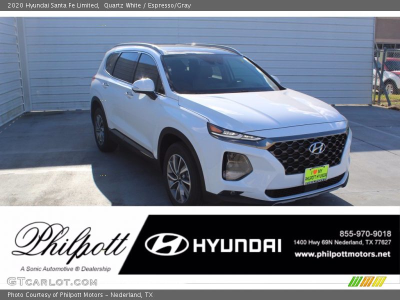 Quartz White / Espresso/Gray 2020 Hyundai Santa Fe Limited