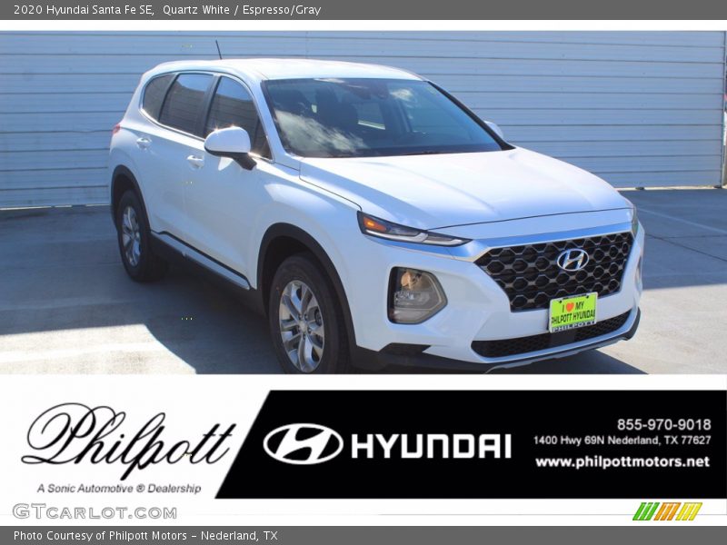 Quartz White / Espresso/Gray 2020 Hyundai Santa Fe SE