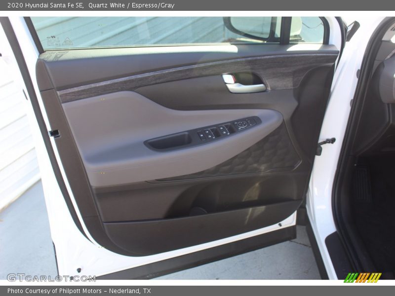 Quartz White / Espresso/Gray 2020 Hyundai Santa Fe SE