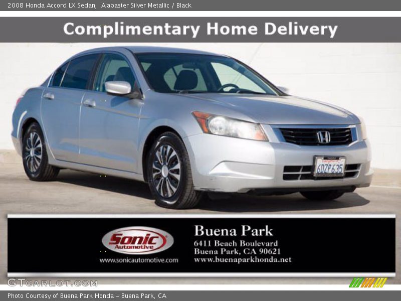 Alabaster Silver Metallic / Black 2008 Honda Accord LX Sedan