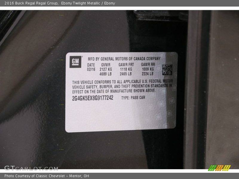 Ebony Twilight Metallic / Ebony 2016 Buick Regal Regal Group