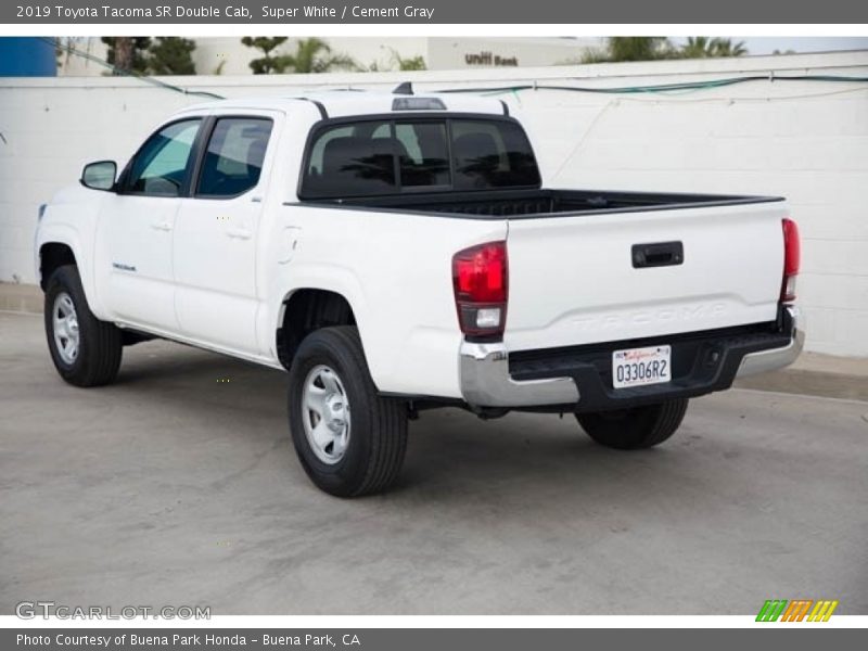 Super White / Cement Gray 2019 Toyota Tacoma SR Double Cab