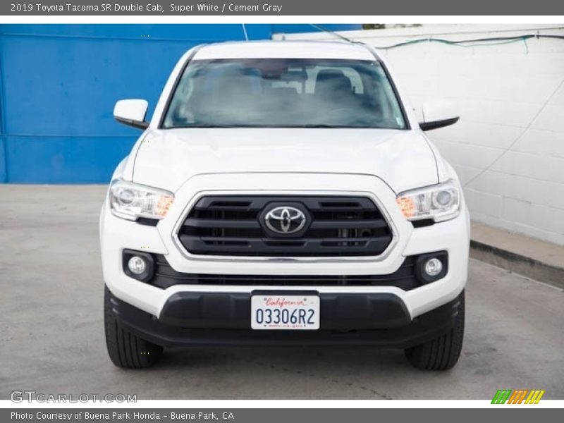 Super White / Cement Gray 2019 Toyota Tacoma SR Double Cab