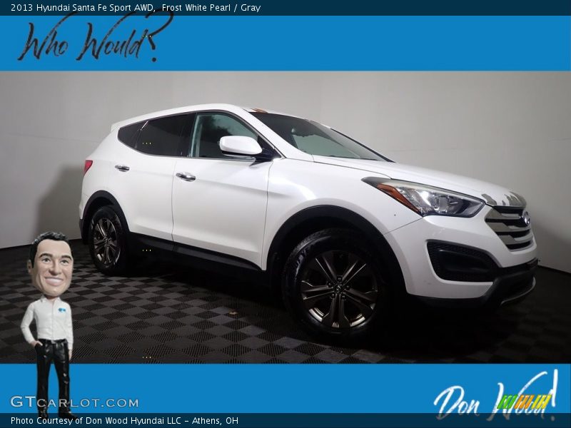 Frost White Pearl / Gray 2013 Hyundai Santa Fe Sport AWD