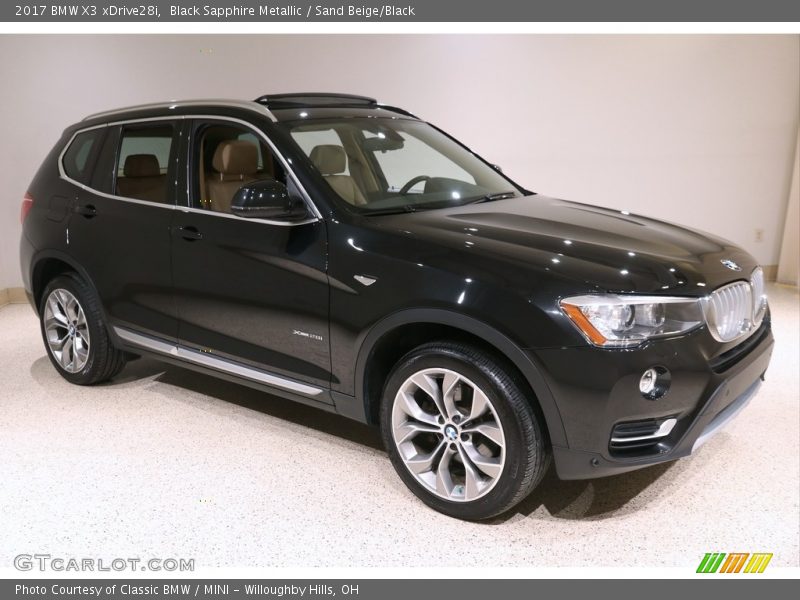 Black Sapphire Metallic / Sand Beige/Black 2017 BMW X3 xDrive28i