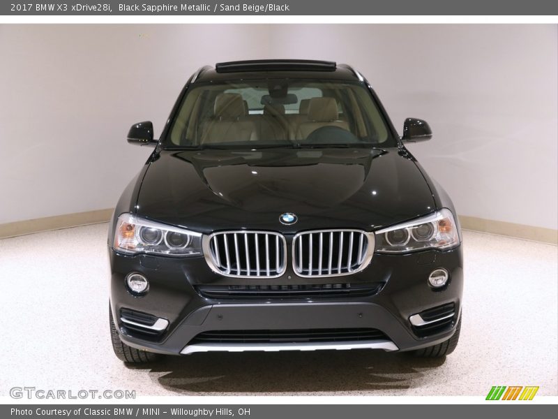 Black Sapphire Metallic / Sand Beige/Black 2017 BMW X3 xDrive28i