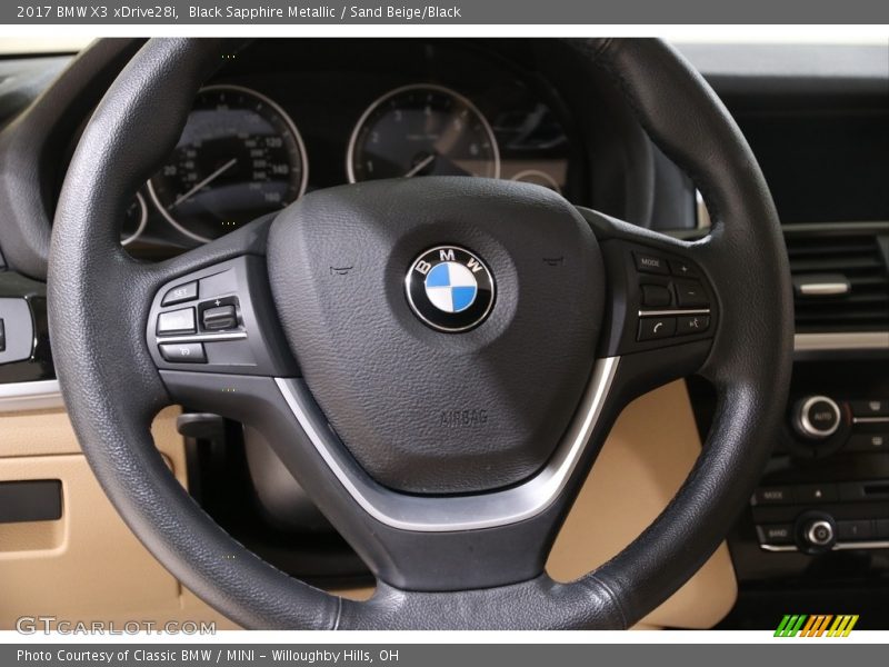 Black Sapphire Metallic / Sand Beige/Black 2017 BMW X3 xDrive28i
