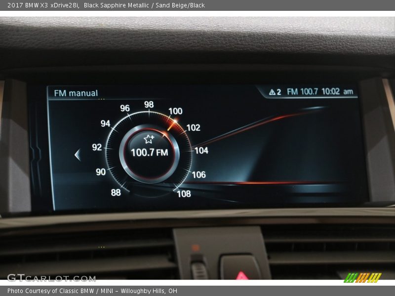 Black Sapphire Metallic / Sand Beige/Black 2017 BMW X3 xDrive28i