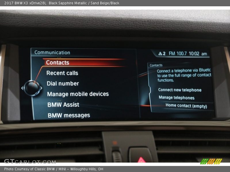 Black Sapphire Metallic / Sand Beige/Black 2017 BMW X3 xDrive28i