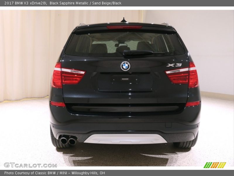 Black Sapphire Metallic / Sand Beige/Black 2017 BMW X3 xDrive28i