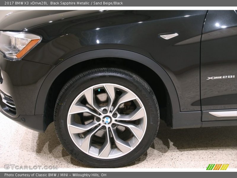 Black Sapphire Metallic / Sand Beige/Black 2017 BMW X3 xDrive28i