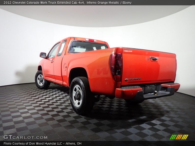 Inferno Orange Metallic / Ebony 2012 Chevrolet Colorado Work Truck Extended Cab 4x4