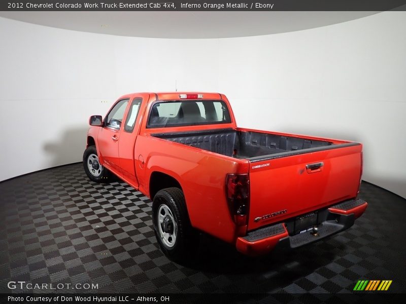Inferno Orange Metallic / Ebony 2012 Chevrolet Colorado Work Truck Extended Cab 4x4