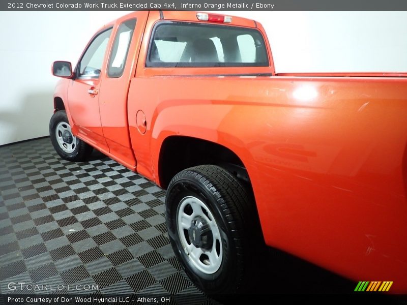 Inferno Orange Metallic / Ebony 2012 Chevrolet Colorado Work Truck Extended Cab 4x4