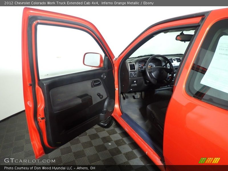 Inferno Orange Metallic / Ebony 2012 Chevrolet Colorado Work Truck Extended Cab 4x4