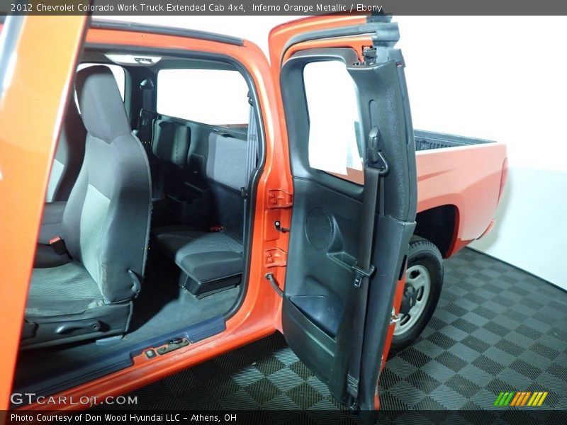 Inferno Orange Metallic / Ebony 2012 Chevrolet Colorado Work Truck Extended Cab 4x4
