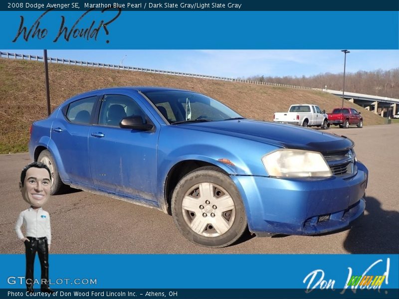 Marathon Blue Pearl / Dark Slate Gray/Light Slate Gray 2008 Dodge Avenger SE