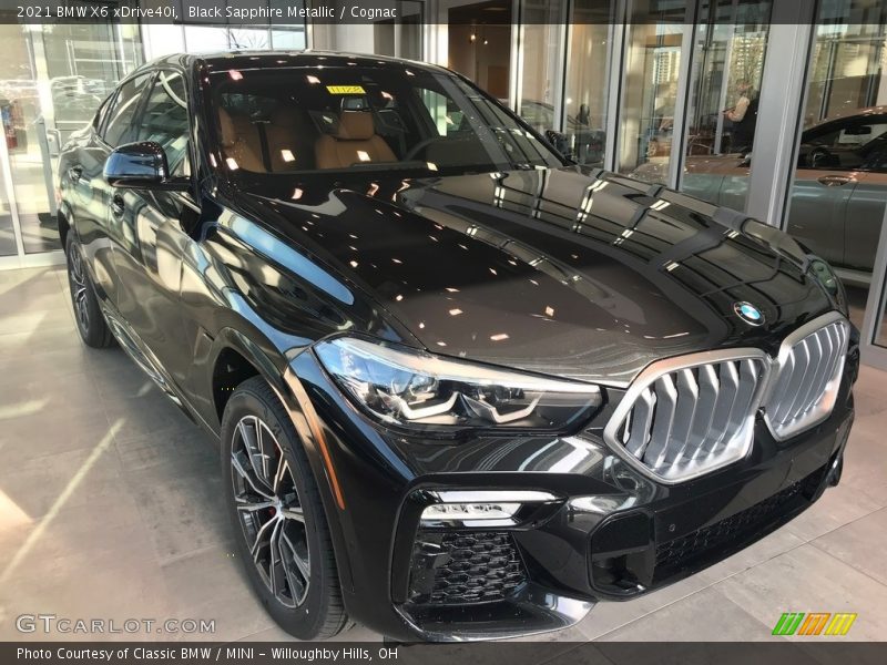 Black Sapphire Metallic / Cognac 2021 BMW X6 xDrive40i