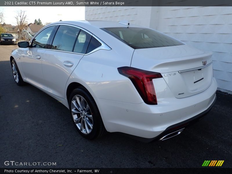 Summit White / Sahara Beige 2021 Cadillac CT5 Premium Luxury AWD