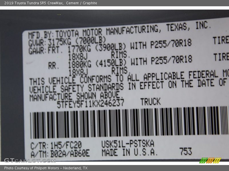 Cement / Graphite 2019 Toyota Tundra SR5 CrewMax