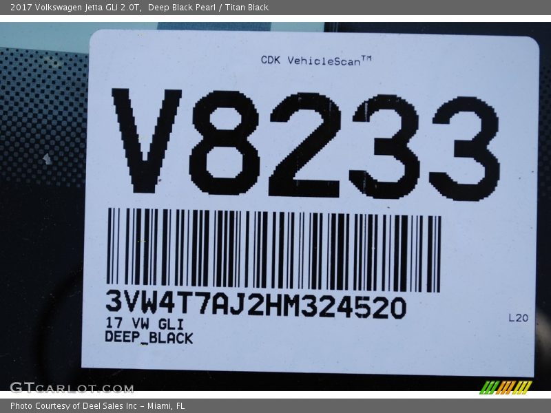 Deep Black Pearl / Titan Black 2017 Volkswagen Jetta GLI 2.0T
