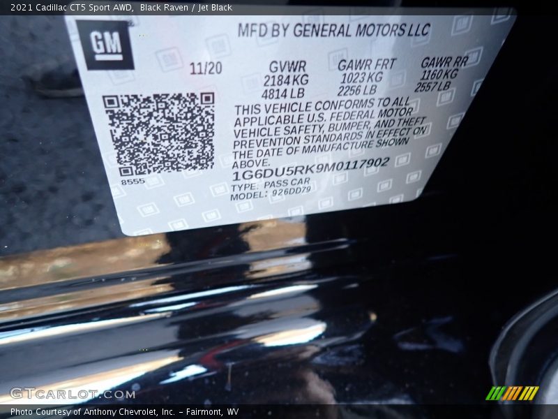 Black Raven / Jet Black 2021 Cadillac CT5 Sport AWD