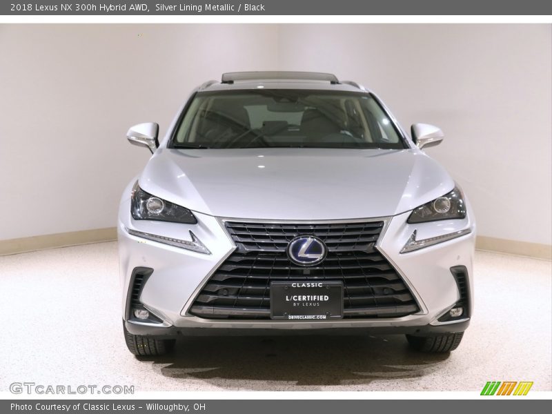 Silver Lining Metallic / Black 2018 Lexus NX 300h Hybrid AWD