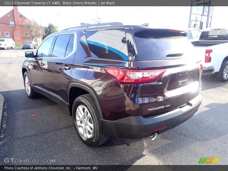 Black Cherry Metallic / Jet Black 2021 Chevrolet Traverse LT AWD