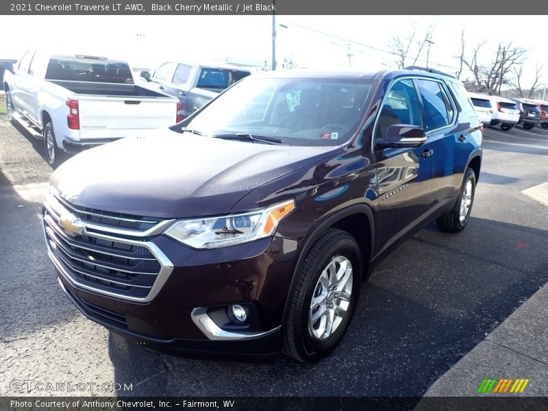 Black Cherry Metallic / Jet Black 2021 Chevrolet Traverse LT AWD