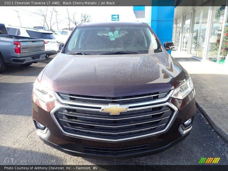 Black Cherry Metallic / Jet Black 2021 Chevrolet Traverse LT AWD