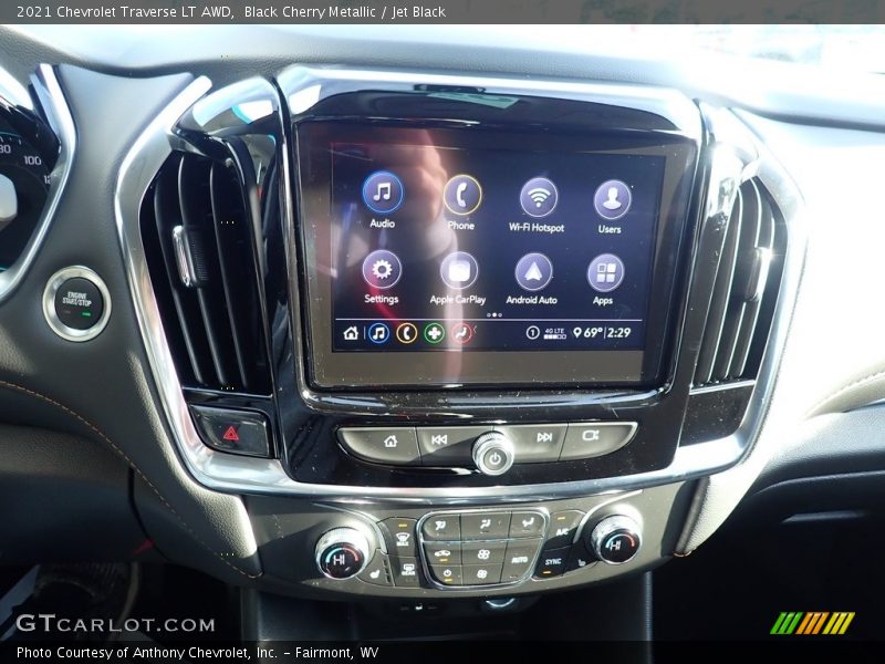 Black Cherry Metallic / Jet Black 2021 Chevrolet Traverse LT AWD