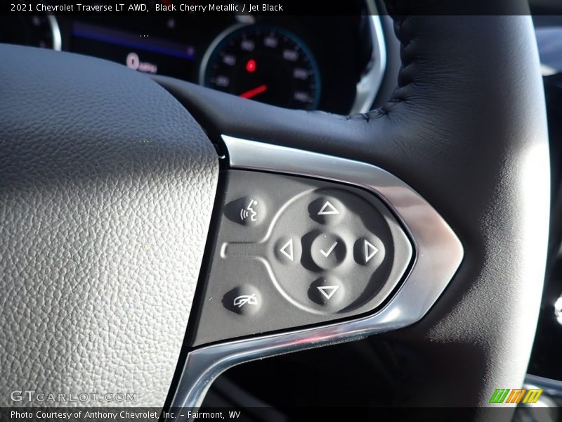 Black Cherry Metallic / Jet Black 2021 Chevrolet Traverse LT AWD