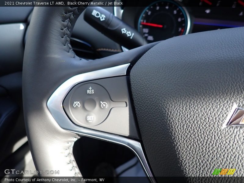Black Cherry Metallic / Jet Black 2021 Chevrolet Traverse LT AWD